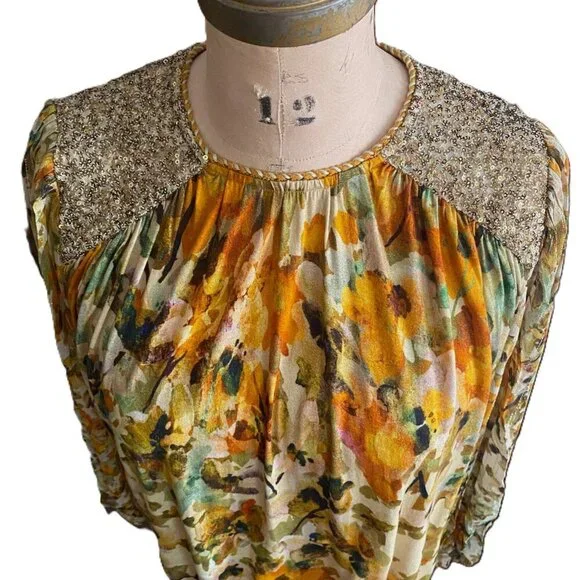 NWT Anthropologie Bl-nk London Sequin Tunic Top Blouse Anthropologie - Picture 3 of 16